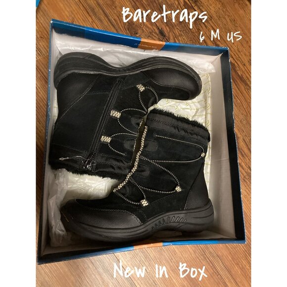 Baretraps Water Resistant Winter Boots Black Size 6 M - New in Box - Picture 1 of 11